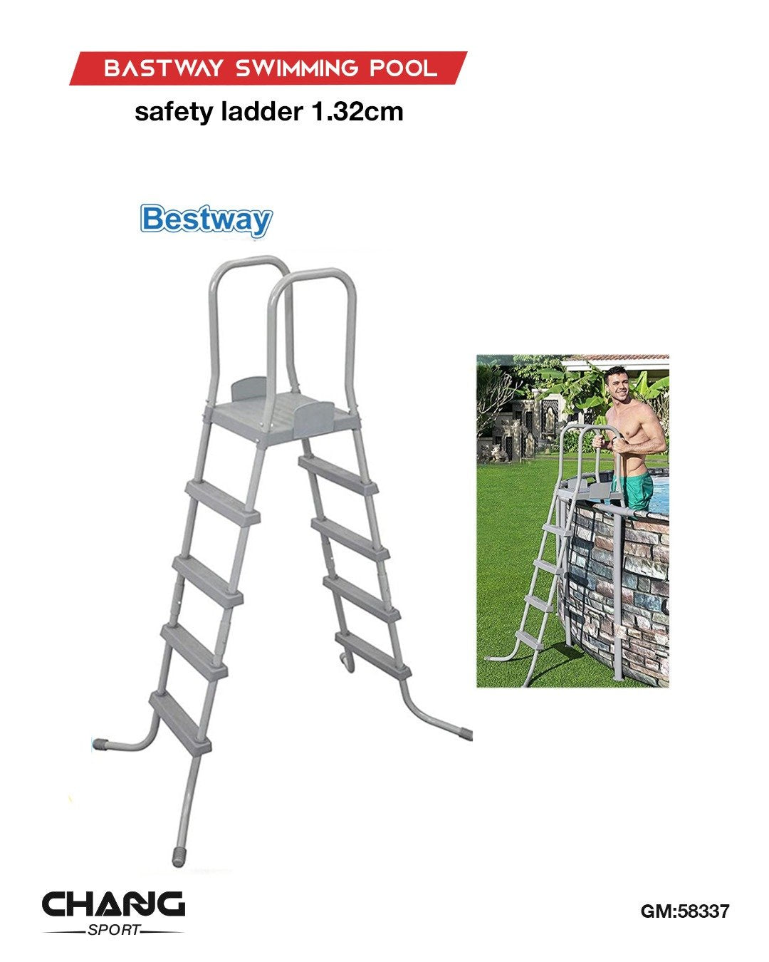 Bestway Swimming Pool Safety Ladder 1.32 m "58337"