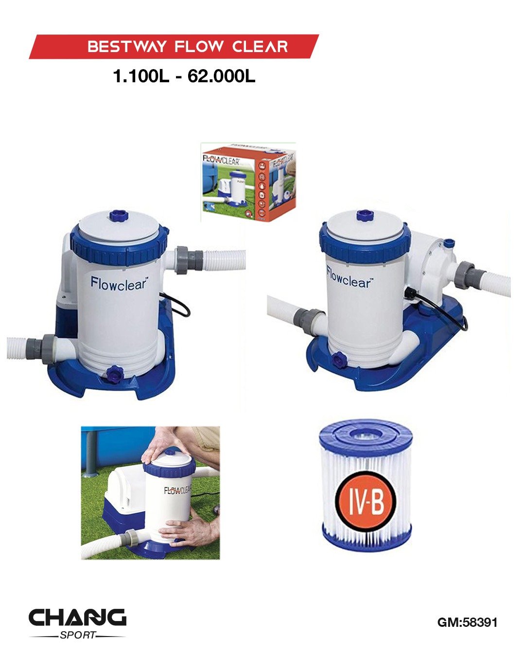 Bestway Flowclear Filter Pump – Up to 62,000 L "58391"