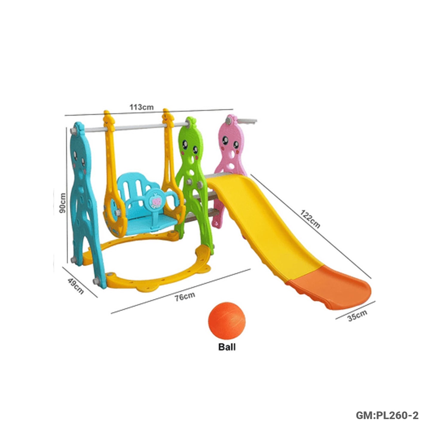 3 in 1 Kids Slide & Swing Set (PL260-2)