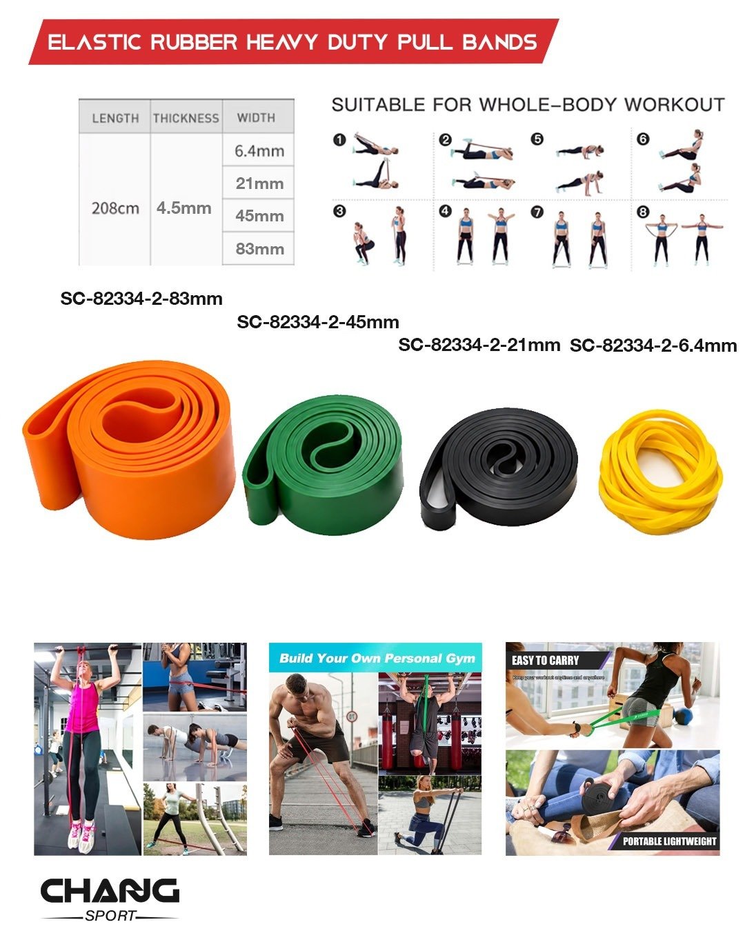 Heavy-Duty Elastic Resistance Pull Band – 208 cm "SC-82334-2"