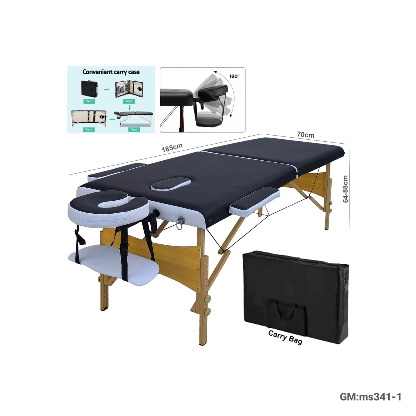 Foldable Portable Wooden Massage Bed "ms341-1"