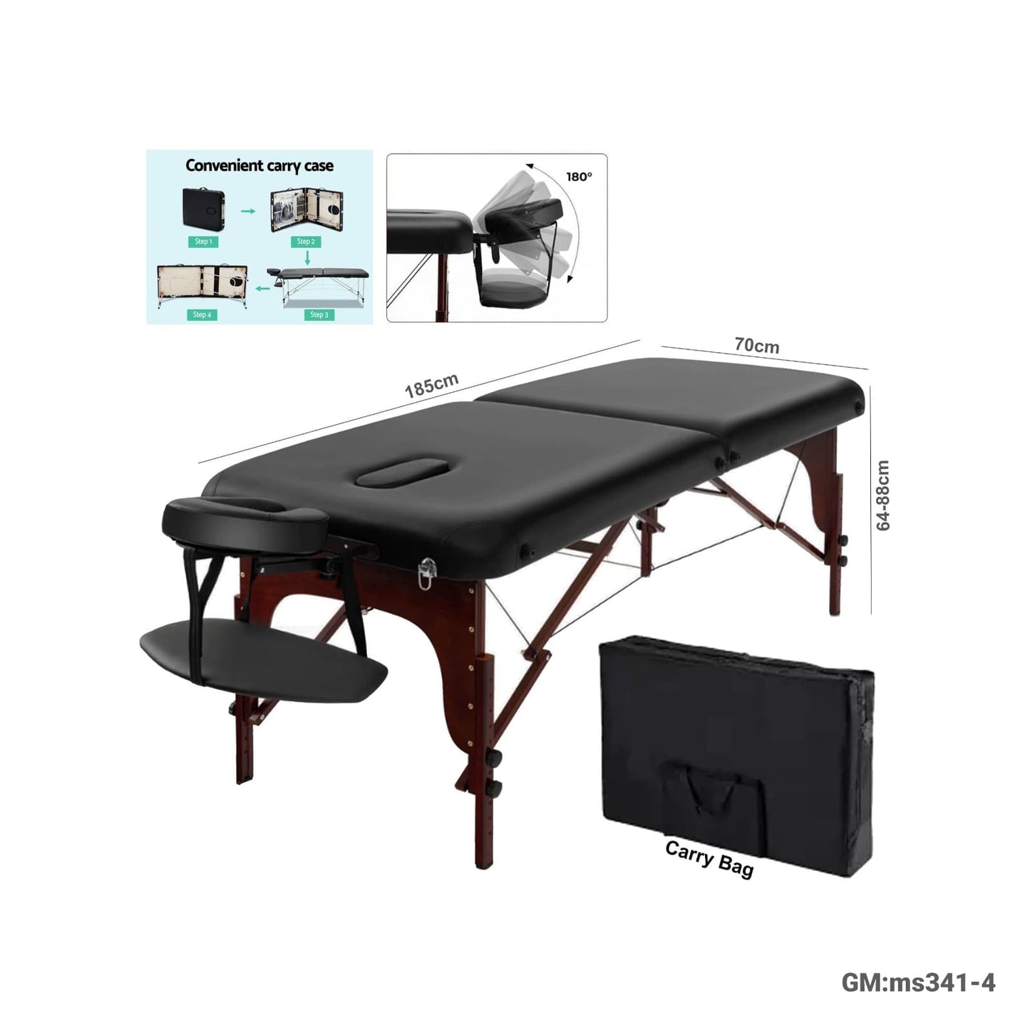 Foldable Portable Wooden Massage Bed "ms341-4"