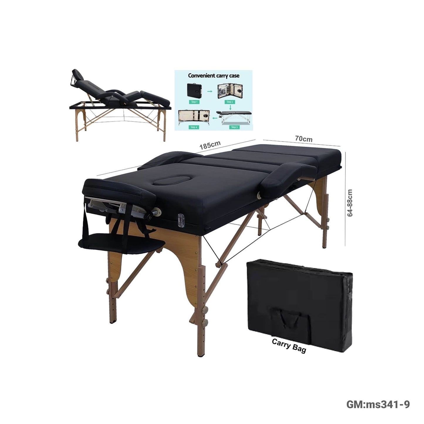 Foldable Portable Wooden Massage Bed "ms341-9"