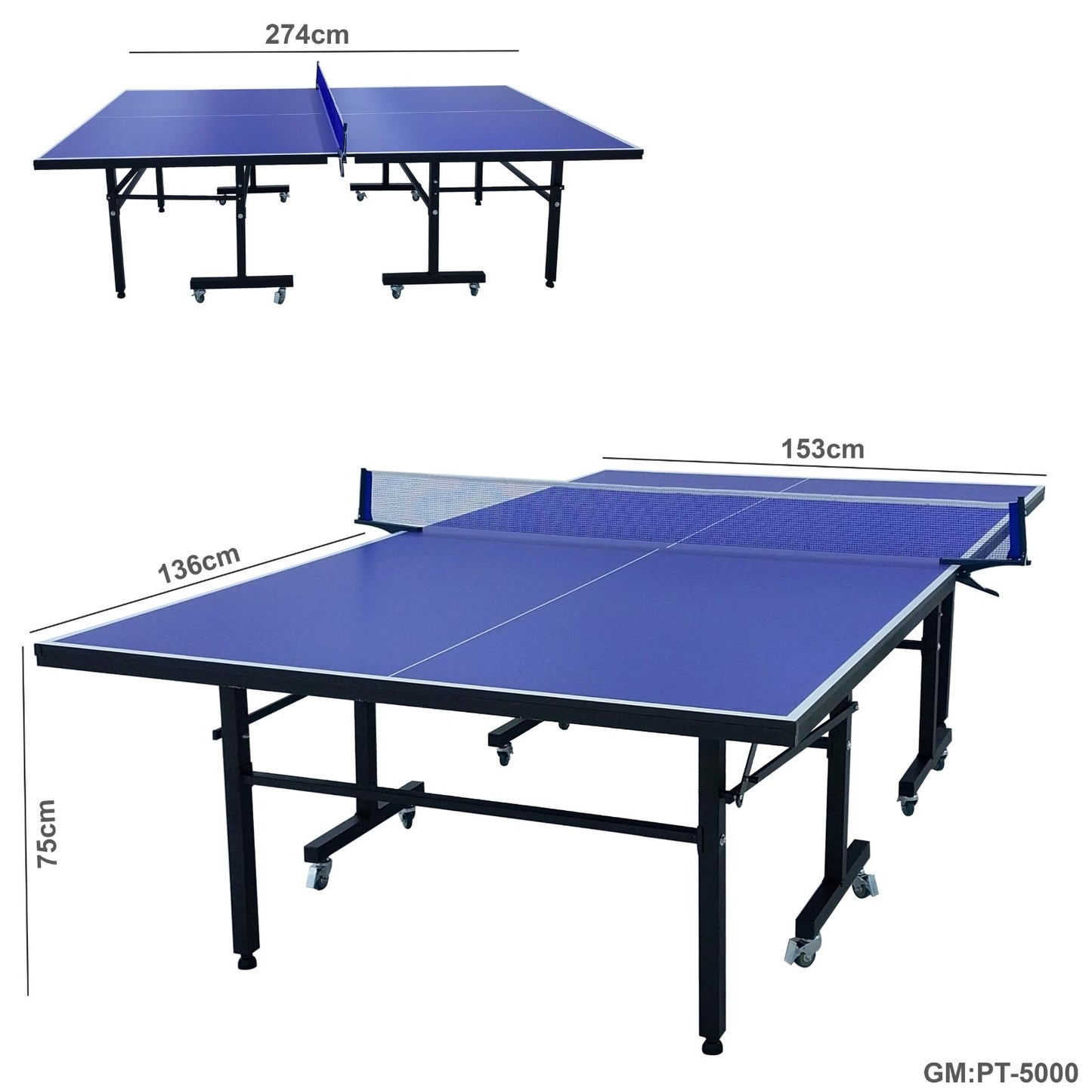 Moveable Wheel Table Tennis Table with Net "pt-5000"
