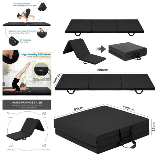 Tri-Folding Floor Mat for Gymnastics,Yoga, Exercise Mat"ma337-4"