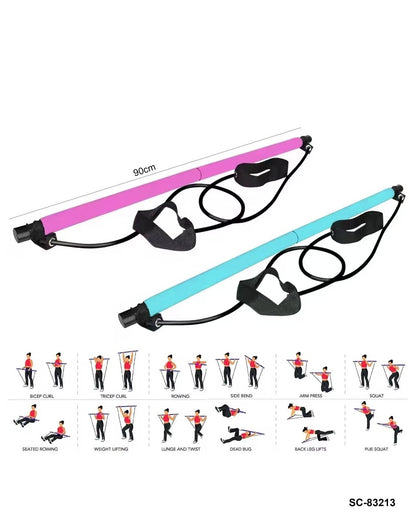 Pilates Stick Fitness Bar – Elastic Resistance Workout Bar"SC-83213"