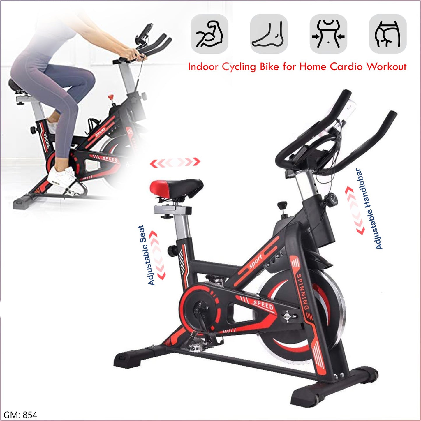 Indoor Cycling Bike for Home Cardio Workout "854"