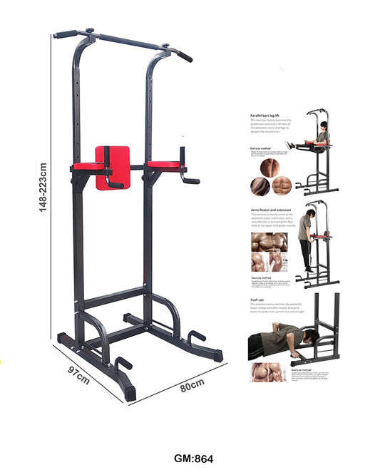 Multi-Functional Adjustable Dipping Station, Pull-up Bar Workout Rack "864"