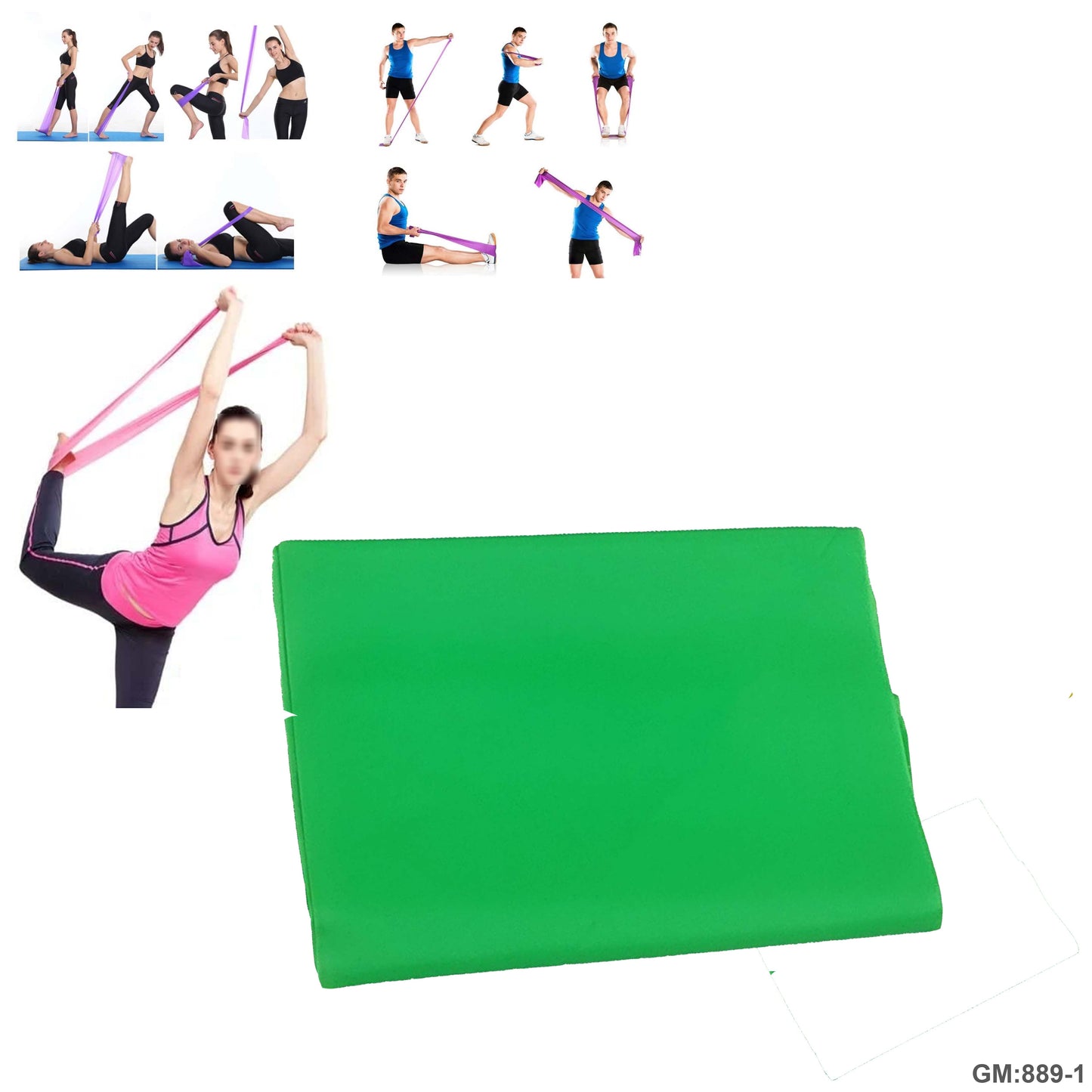 Yoga Fitness Stretching Rubber Exercise Band"889-1"