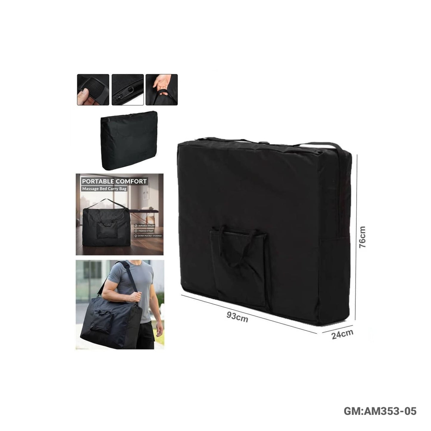 Carry Bag Case for Massage Bed – Portable Protective Storage & Transport Bag (93x76x24 cm) – AM353-05