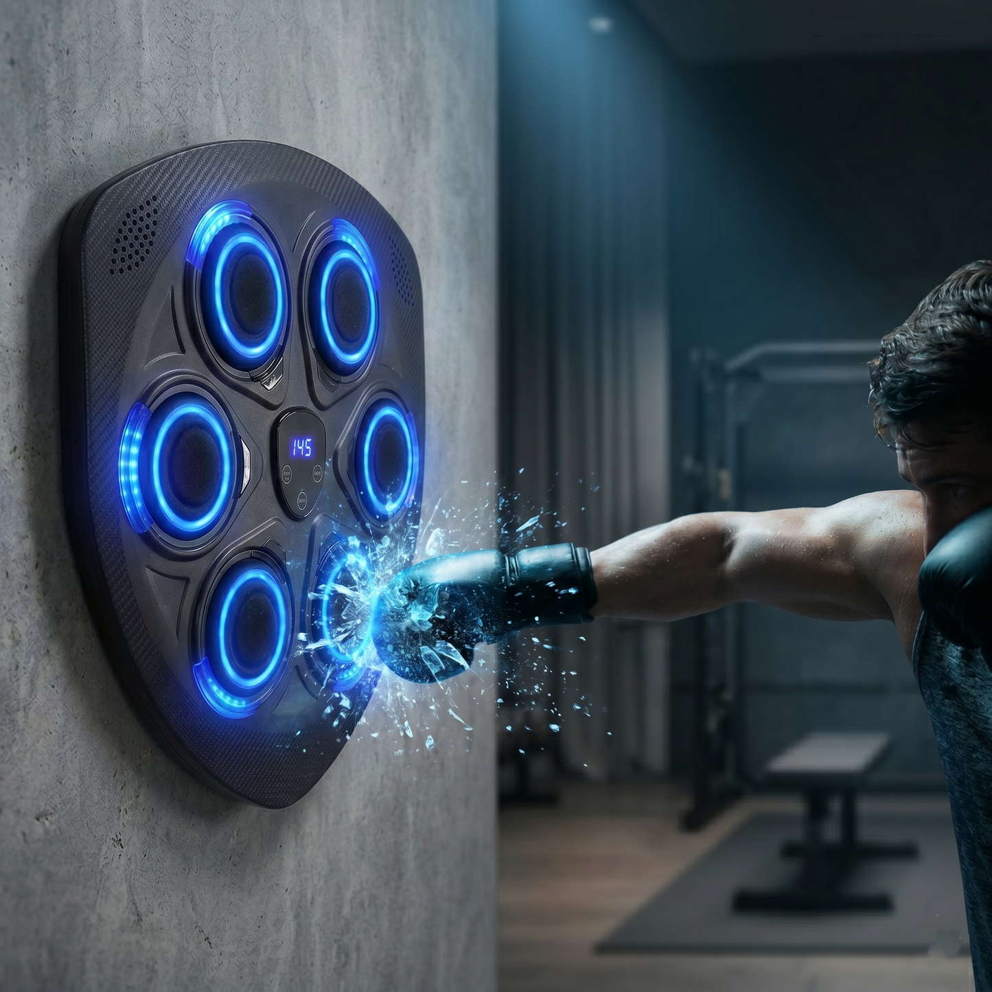 Intelligent Boxing Machine – LED Display | Wall-Mounted Punch Training Pad
