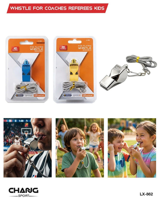 Metal Sports Whistle with Lanyard – Coaches & Referees "LX-862"