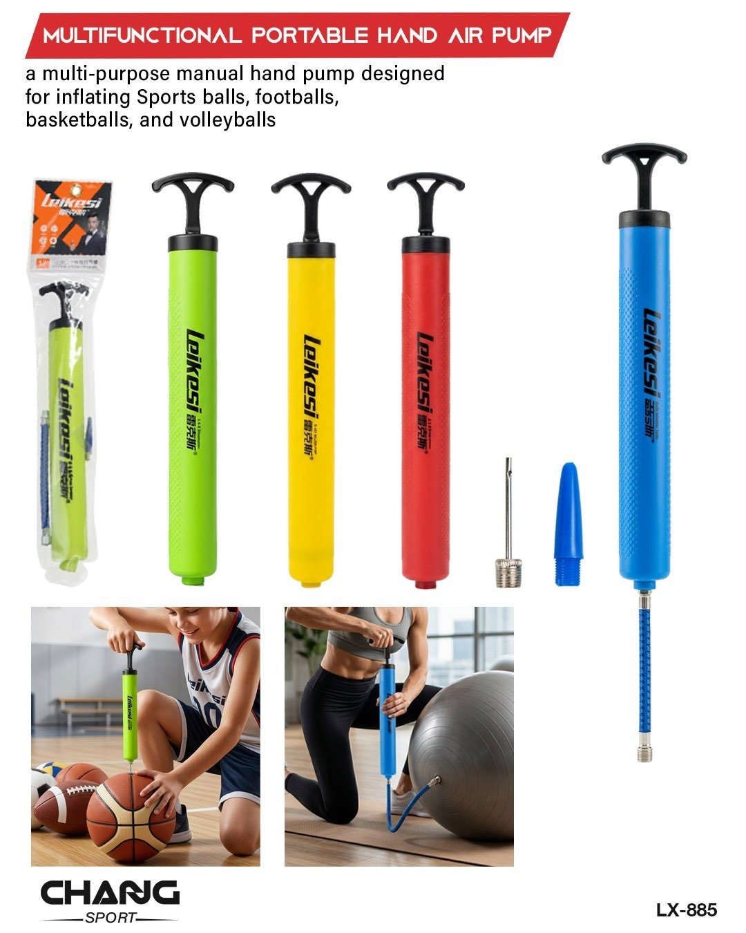 Multifunctional Portable Hand Air Pump – Sports Ball Inflator "LX-885"