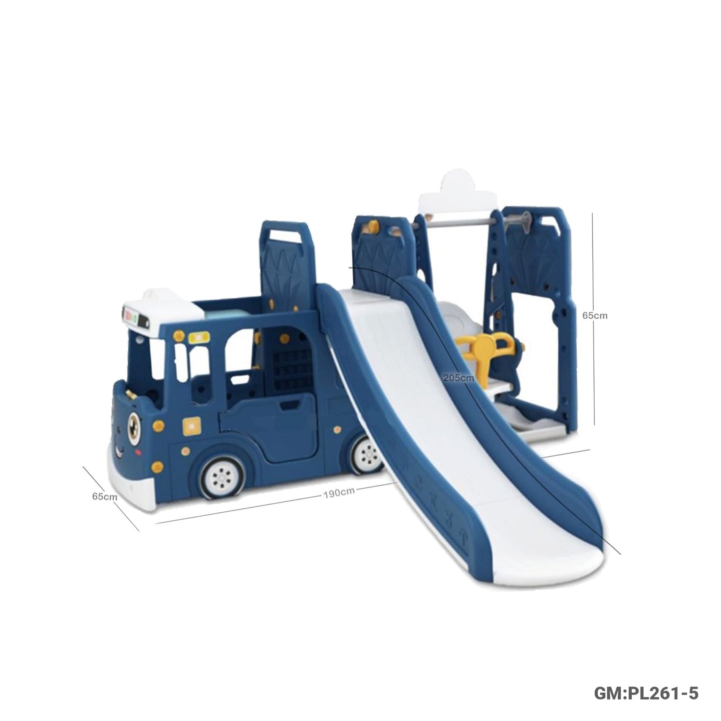 3 in 1 Kids Slide & Swing Set Bus (PL261-5)