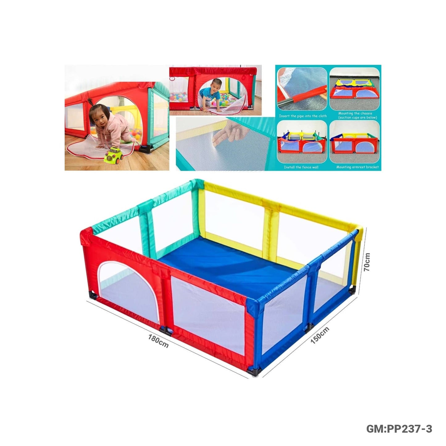Multicolor Baby Playpen "PP237-3"