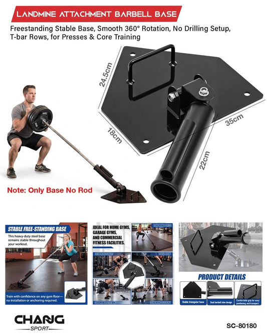 Landmine Attachment Barbell Base – Freestanding 360° Rotating Platform "SC-80180"