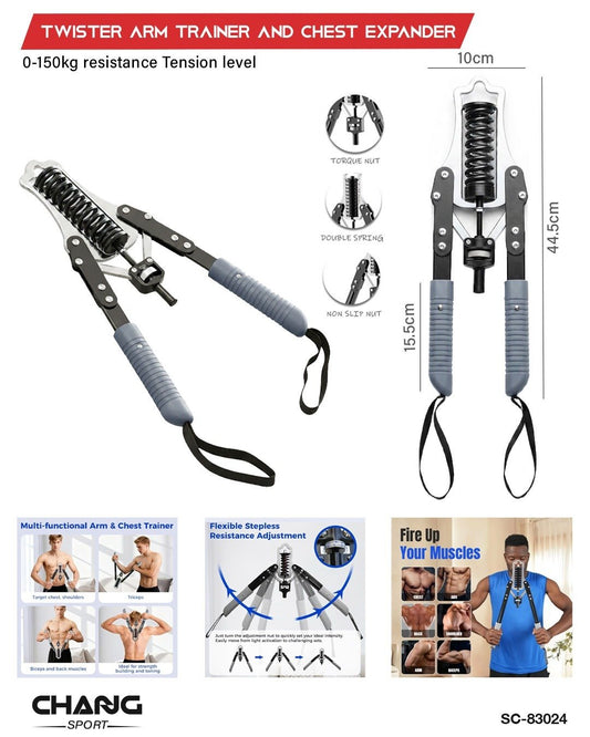 Adjustable Twister Arm Trainer & Chest Expander – 0–150kg Resistance Upper Body Strength Trainer "SC-83024"