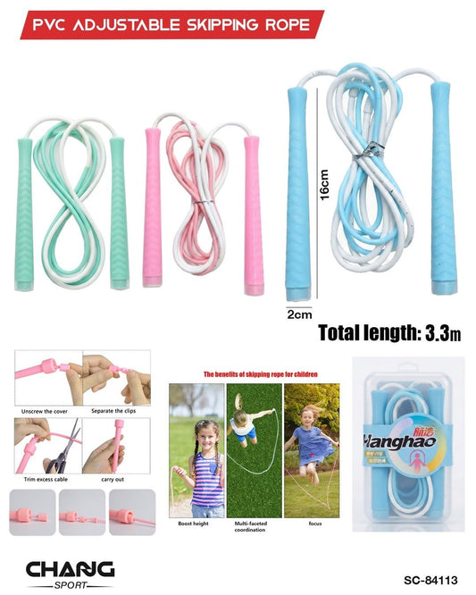 PVC Adjustable Skipping Rope 3.3M – Fitness Jump Rope for Cardio & Training "SC-84113"