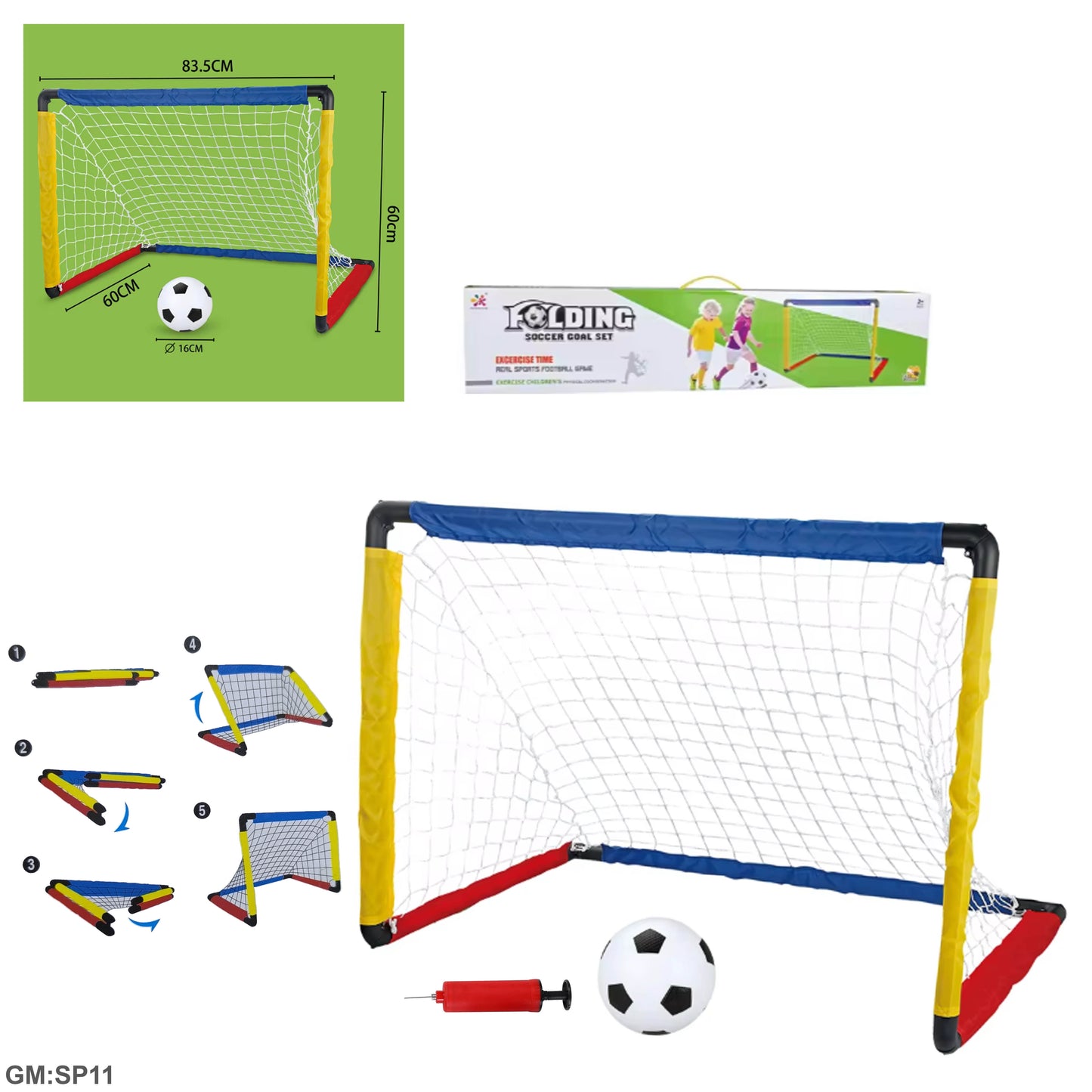 Portable Folding Kids Mini Soccer Goal Set with Ball"SP11"