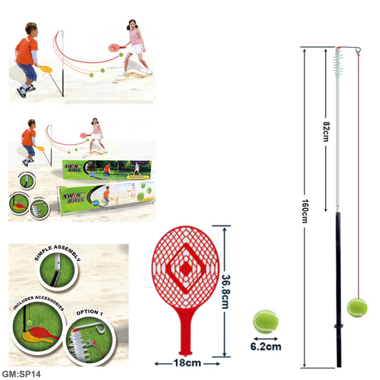 Swing Tennis Ball Set with 2 Rackets Ball & Assembly Tetherball Pole"SP14"