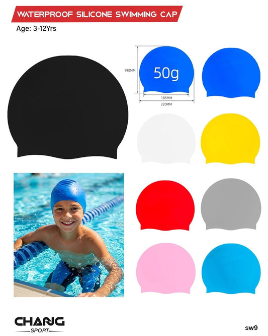 Kids Silicone Swimming Cap – Ages 3–12 "SW9"