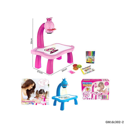 Children LED Projector Art Painting Table Desk "dc302-2"