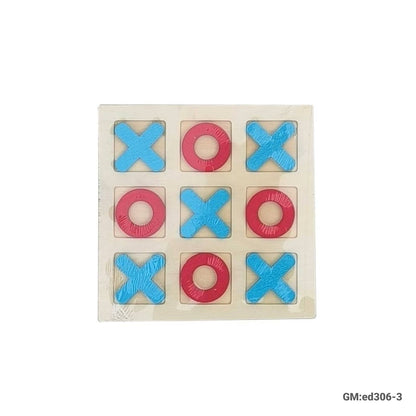 Wooden Board Game Tic Tac Toe Xoxo Chess Board "ed306-3"