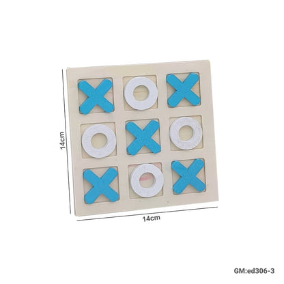 Wooden Board Game Tic Tac Toe Xoxo Chess Board "ed306-3"