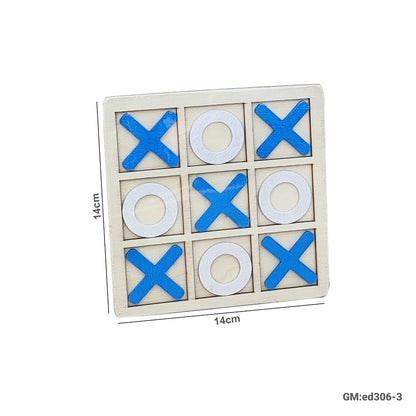 Wooden Board Game Tic Tac Toe Xoxo Chess Board "ed306-3"