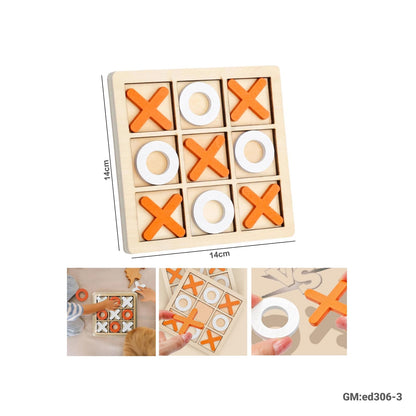Wooden Board Game Tic Tac Toe Xoxo Chess Board "ed306-3"
