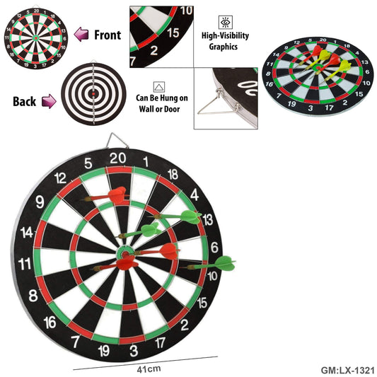 Double-Sided Flocking Dartboard with 6Pcs Darts "lx-1321"