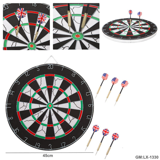 Double-Sided Flocking Dartboard with 6Pcs Darts "lx-1330"