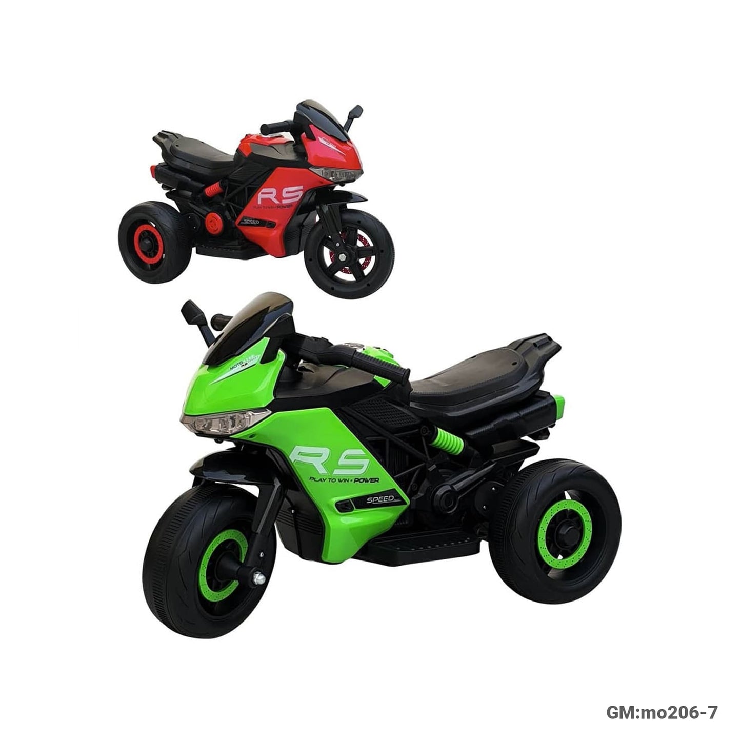 Electric Motor Bike for Kids – Ride-On Toy – 2 to 4 Years – 3-Wheel Design "mo206-7"