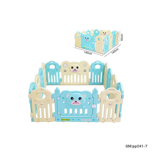 Besrey Baby Playpen with Safety Gate - 14-Panel Foldable Fence - 140x140cm "pp241-7"
