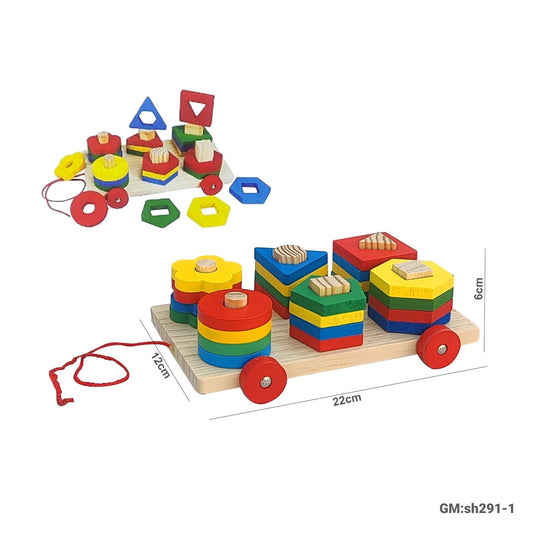 Wooden Sorting and Stacking Puzzle Block "sh291-1"